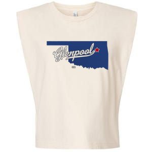 Glenpool Oklahoma Ok Map Garment-Dyed Women's Muscle Tee