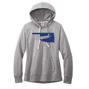 Glenpool Oklahoma Ok Map Women's Fleece Hoodie