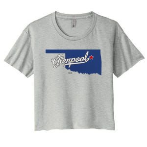 Glenpool Oklahoma Ok Map Women's Crop Top Tee