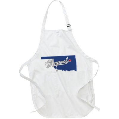 Glenpool Oklahoma Ok Map Full-Length Apron With Pockets