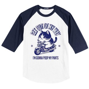 Get Out Of My Way Gonna Poop My Pants Funny Adult Humor Meme Baseball Sleeve Shirt