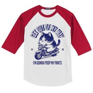 Get Out Of My Way Gonna Poop My Pants Funny Adult Humor Meme Kids Colorblock Raglan Jersey