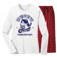 Get Out Of My Way Gonna Poop My Pants Funny Adult Humor Meme Women's Long Sleeve Flannel Pajama Set 