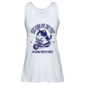 Get Out Of My Way Gonna Poop My Pants Funny Adult Humor Meme Ladies Essential Flowy Tank