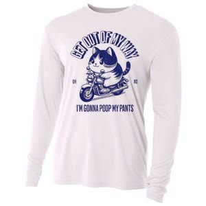 Get Out Of My Way Gonna Poop My Pants Funny Adult Humor Meme Cooling Performance Long Sleeve Crew