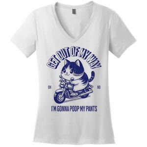 Get Out Of My Way Gonna Poop My Pants Funny Adult Humor Meme Women's V-Neck T-Shirt