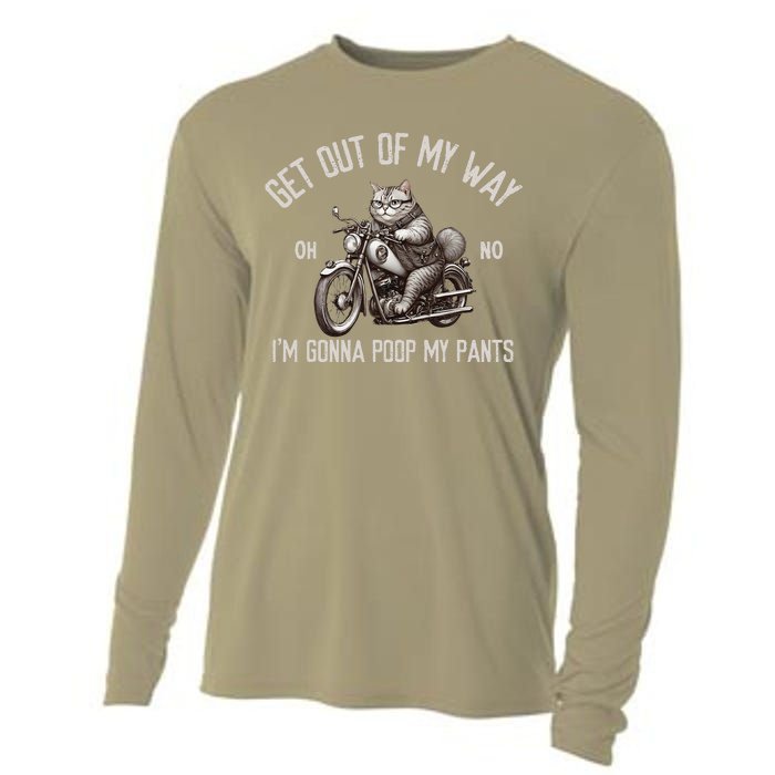 Get Out Of My Way Gonna Poop My Pants Funny Adult Humor Meme Cooling Performance Long Sleeve Crew