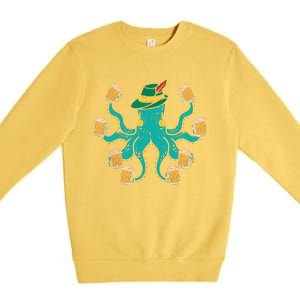 German Octopus Oktoberfest Funny Bavarian Festival Premium Crewneck Sweatshirt