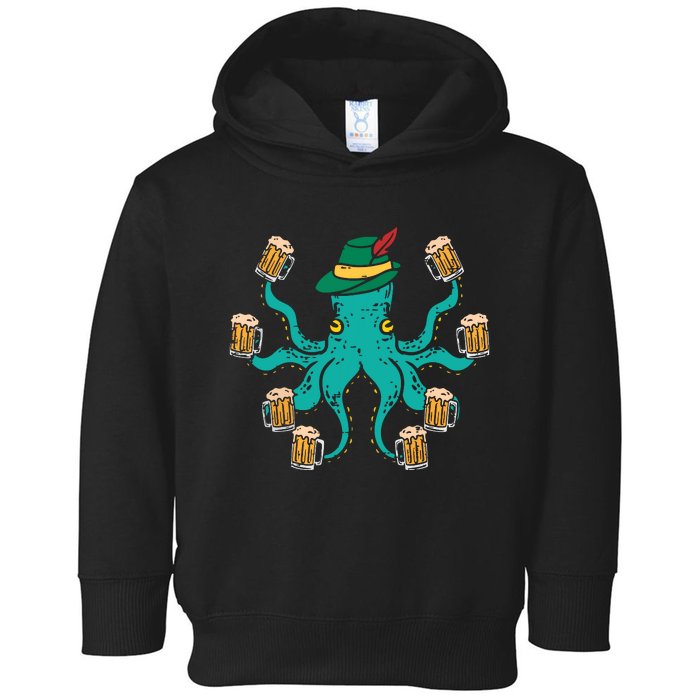 German Octopus Oktoberfest Funny Bavarian Festival Toddler Hoodie