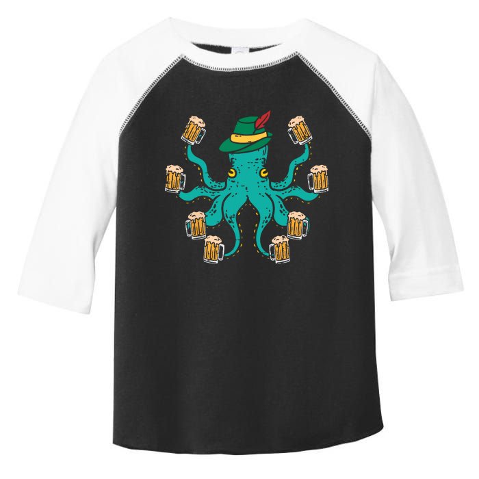 German Octopus Oktoberfest Funny Bavarian Festival Toddler Fine Jersey T-Shirt