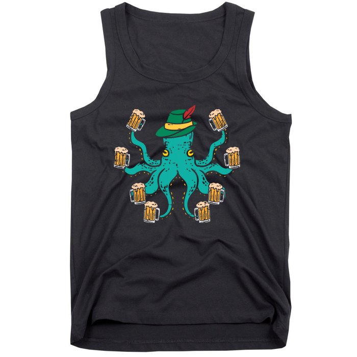 German Octopus Oktoberfest Funny Bavarian Festival Tank Top