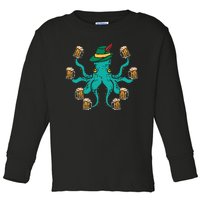 German Octopus Oktoberfest Funny Bavarian Festival Toddler Long Sleeve Shirt