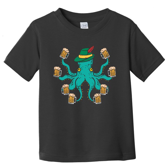 German Octopus Oktoberfest Funny Bavarian Festival Toddler T-Shirt