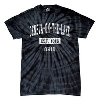 Genevaonthelake Ohio Oh Vintage Sports Established Tie-Dye T-Shirt