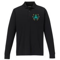 German Octopus Oktoberfest Funny Bavarian Festival Performance Long Sleeve Polo