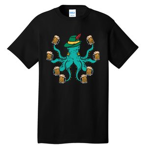 German Octopus Oktoberfest Funny Bavarian Festival Tall T-Shirt