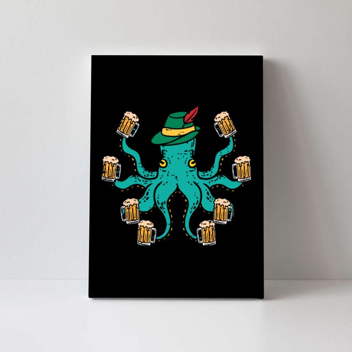 German Octopus Oktoberfest Funny Bavarian Festival Canvas