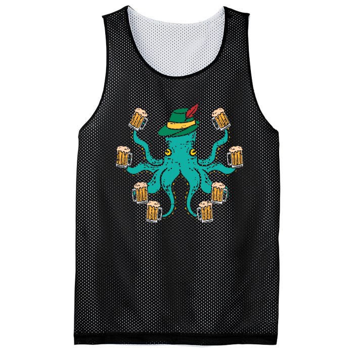 German Octopus Oktoberfest Funny Bavarian Festival Mesh Reversible Basketball Jersey Tank