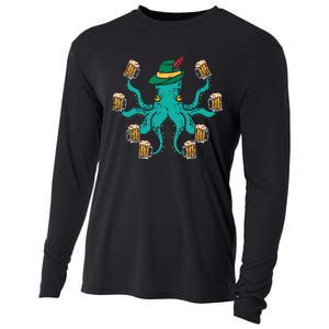 German Octopus Oktoberfest Funny Bavarian Festival Cooling Performance Long Sleeve Crew