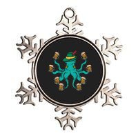 German Octopus Oktoberfest Funny Bavarian Festival Metallic Star Ornament