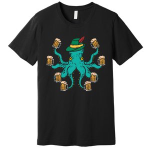 German Octopus Oktoberfest Funny Bavarian Festival Premium T-Shirt