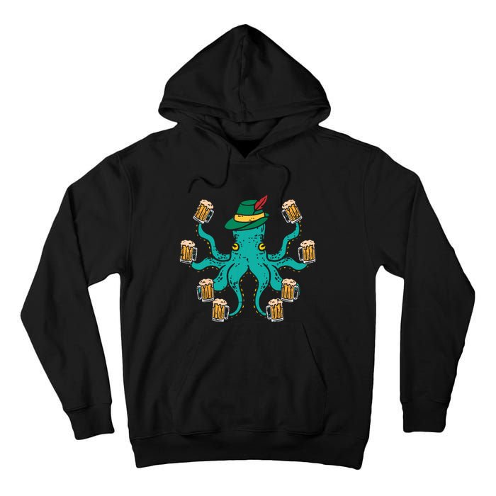 German Octopus Oktoberfest Funny Bavarian Festival Tall Hoodie