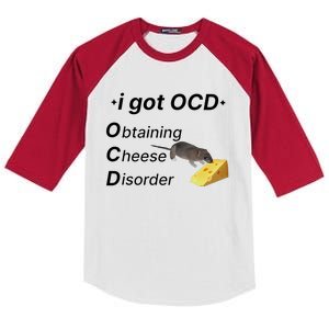 Gotfunny Ocd Obtaining Cheese Disorder Kids Colorblock Raglan Jersey