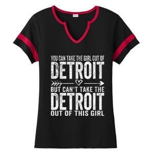 Girl Out Of Detroit Michigan Hometown Home Detroit Ladies Halftime Notch Neck Tee