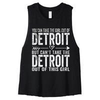 Girl Out Of Detroit Michigan Hometown Home Detroit Women's Racerback Cropped Tank