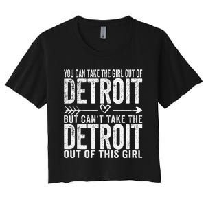 Girl Out Of Detroit Michigan Hometown Home Detroit Women's Crop Top Tee