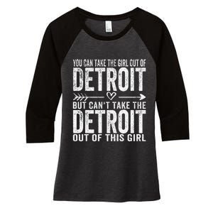 Girl Out Of Detroit Michigan Hometown Home Detroit Women's Tri-Blend 3/4-Sleeve Raglan Shirt