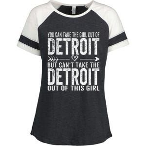 Girl Out Of Detroit Michigan Hometown Home Detroit Enza Ladies Jersey Colorblock Tee