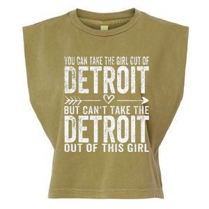 Girl Out Of Detroit Michigan Hometown Home Detroit Garment-Dyed Women's Muscle Tee