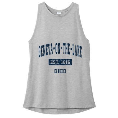 Genevaonthelake Ohio Oh Vintage Sports Established Ladies PosiCharge Tri-Blend Wicking Tank