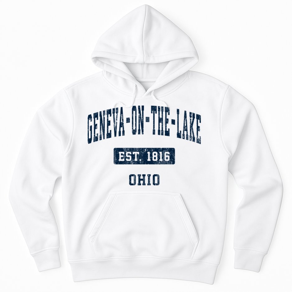 Genevaonthelake Ohio Oh Vintage Sports Established Hoodie