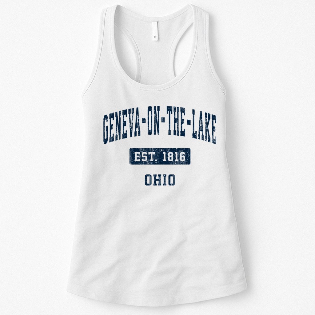 Genevaonthelake Ohio Oh Vintage Sports Established Womens Tank Top