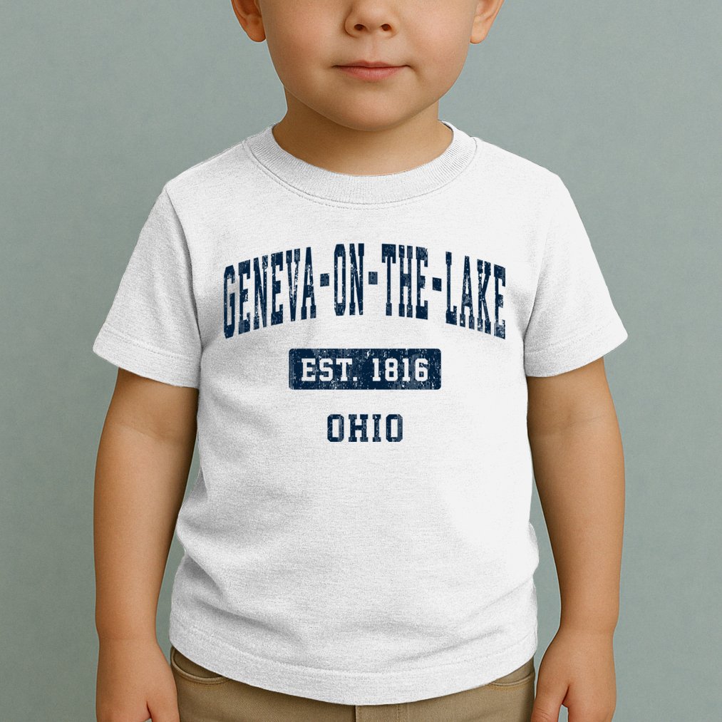 Genevaonthelake Ohio Oh Vintage Sports Established Toddler T-Shirt
