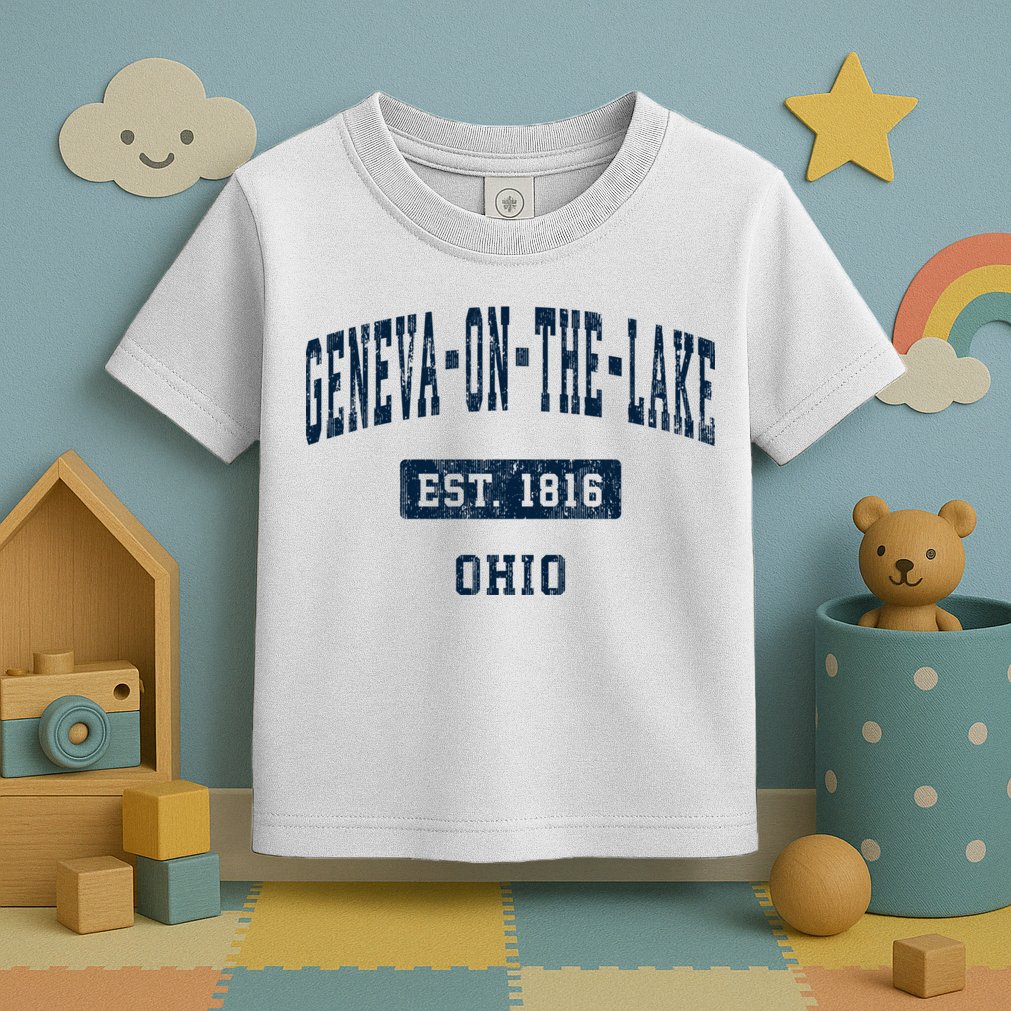Genevaonthelake Ohio Oh Vintage Sports Established Toddler T-Shirt