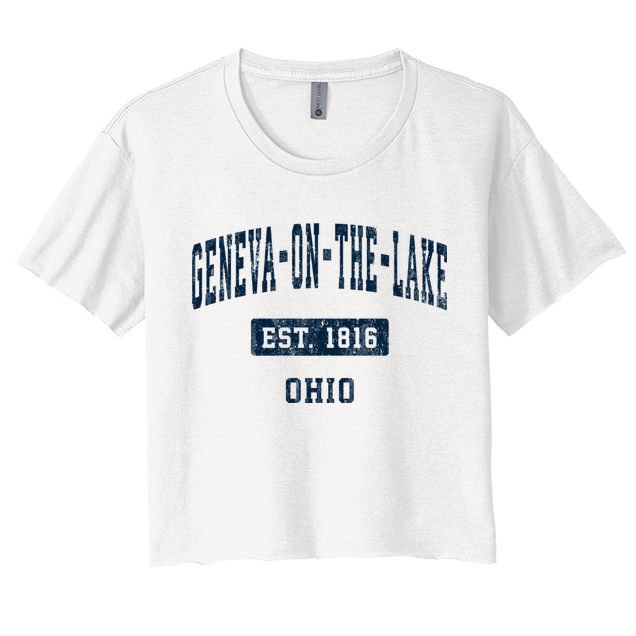 Genevaonthelake Ohio Oh Vintage Sports Established Crop Top