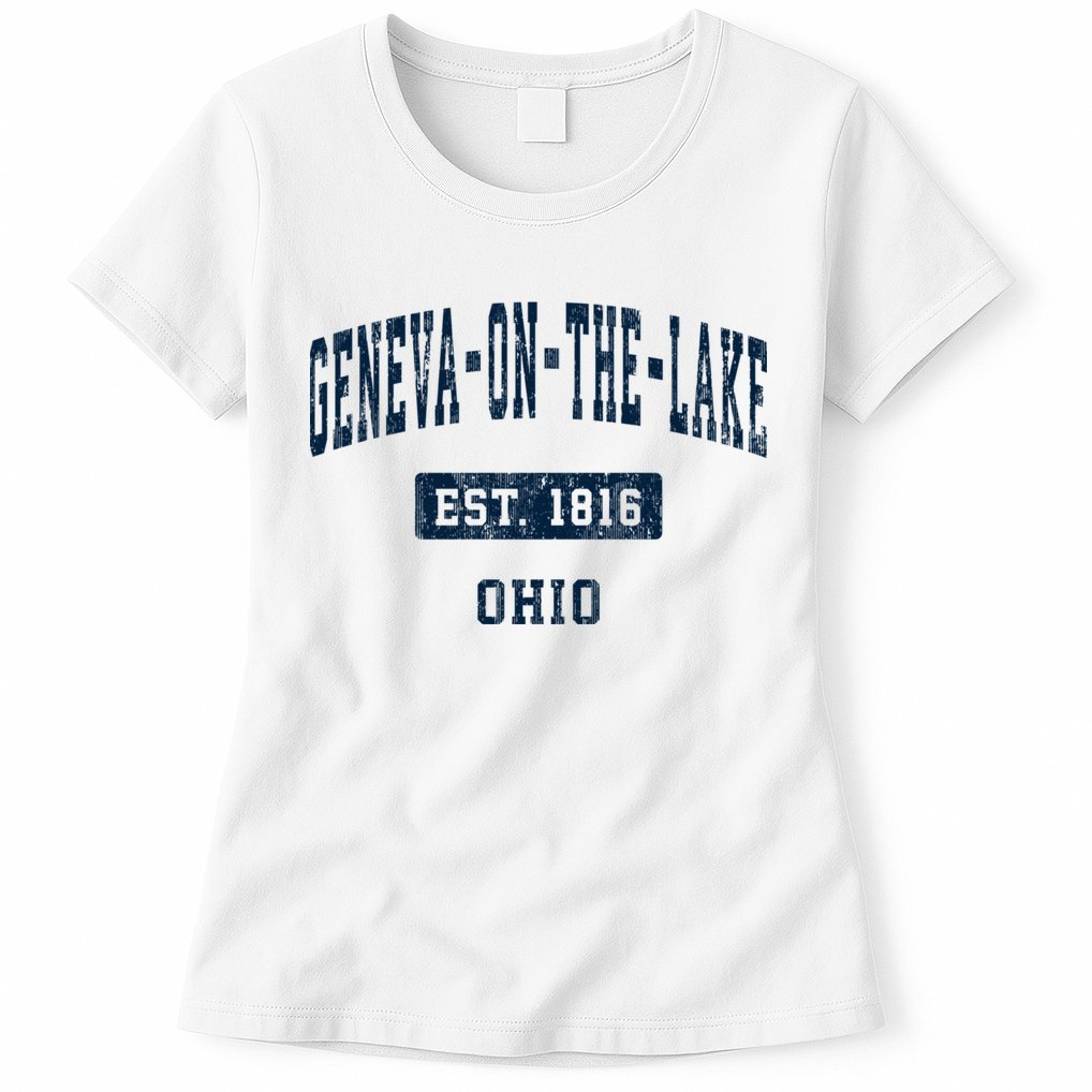 Genevaonthelake Ohio Oh Vintage Sports Established Womens T-Shirt