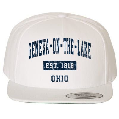 Genevaonthelake Ohio Oh Vintage Sports Established Wool Snapback Cap