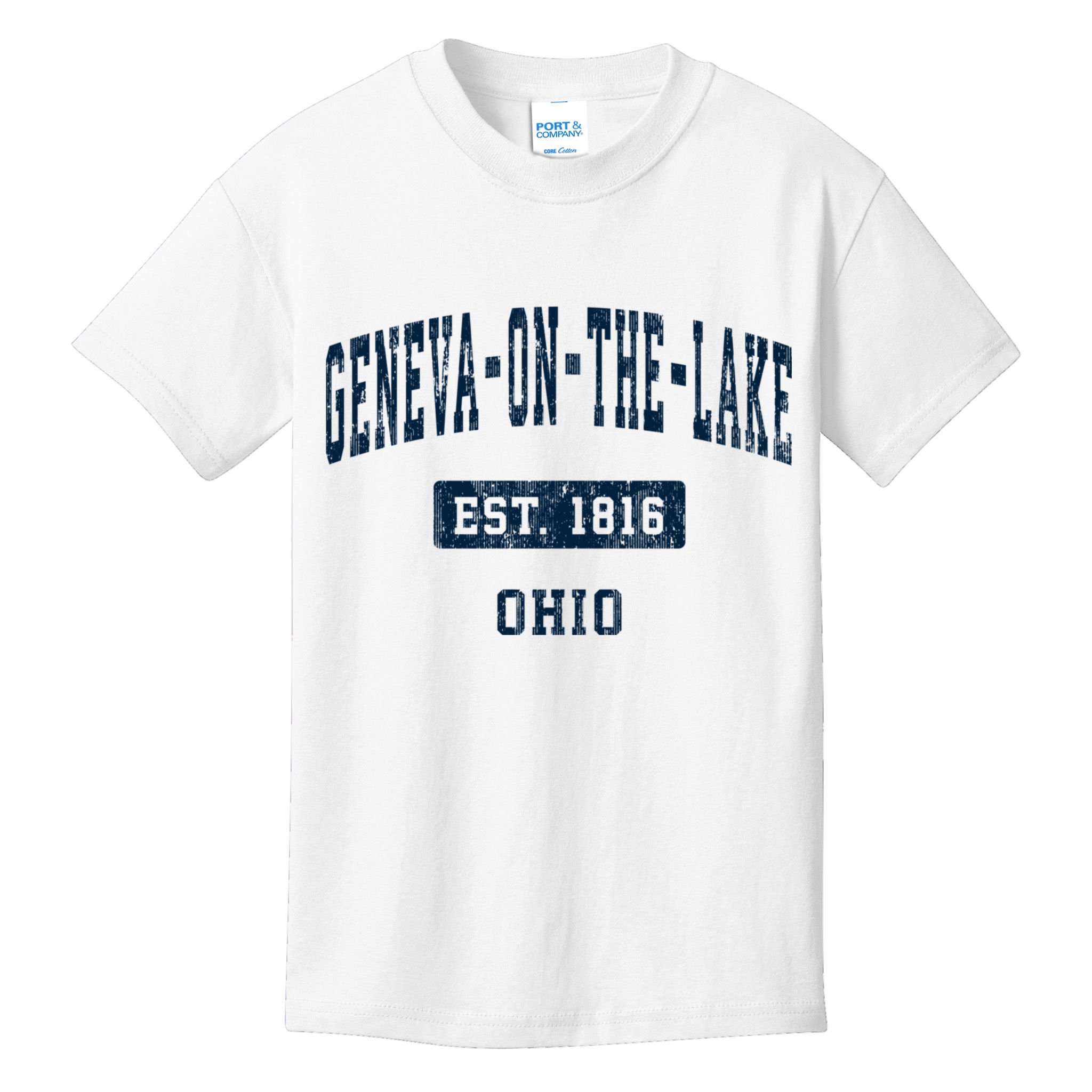 Genevaonthelake Ohio Oh Vintage Sports Established Kids T-Shirt