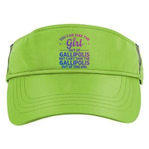 Girl Out Of Gallipolis Oh Ohio Gift Funny Home Roots Usa Gift Adult Drive Performance Visor