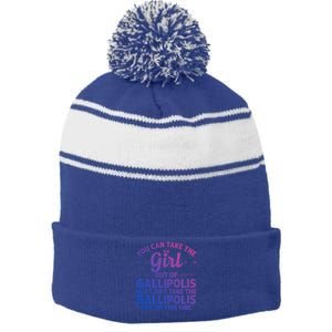 Girl Out Of Gallipolis Oh Ohio Gift Funny Home Roots Usa Gift Stripe Pom Pom Beanie