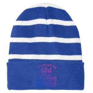 Girl Out Of Gallipolis Oh Ohio Gift Funny Home Roots Usa Gift Striped Beanie with Solid Band