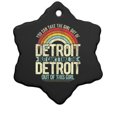 Girl Out Of Detroit Michigan Hometown Home Detroit Ceramic Star Ornament