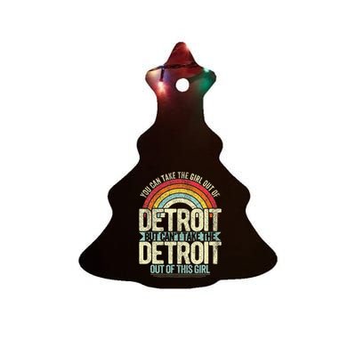 Girl Out Of Detroit Michigan Hometown Home Detroit Ceramic Tree Ornament