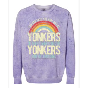 Girl Out Of Yonkers New York Hometown Home Yonkers Colorblast Crewneck Sweatshirt