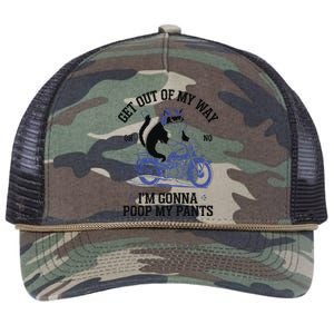 Get Out Of My Way Gonna Poop My Pants Funny Adult Humor Meme Retro Rope Trucker Hat Cap