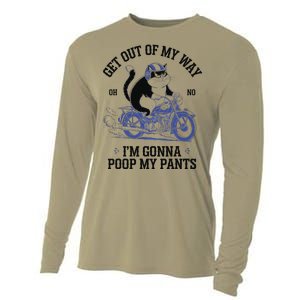 Get Out Of My Way Gonna Poop My Pants Funny Adult Humor Meme Cooling Performance Long Sleeve Crew